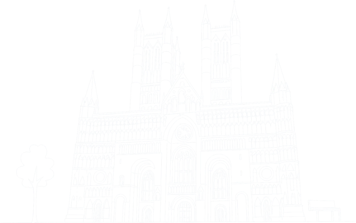 Line drawing of Lincoln Cathedral